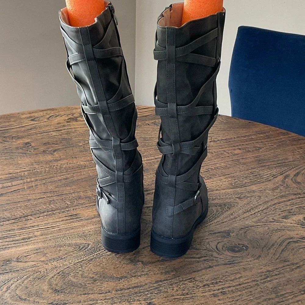 Journee Collection Black Over the Knee Boots
